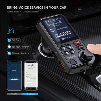34*43.7*2.5 мм Автомобильный Беспроводной Bluetooth-Радио FM-Передатчик MP3-Плеер Аудио Зарядка Громкой Связи Регулируемый Эквалайзер Высоких и низких Частот