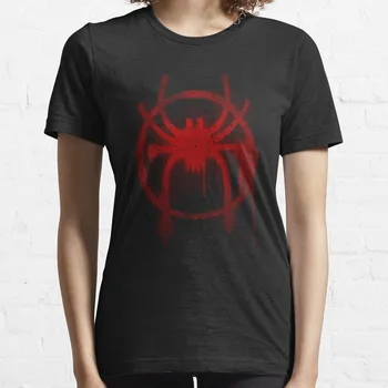 Футболка с изображением паука Майлза Моралеса, винтажная футболка, черные футболки для женщин
