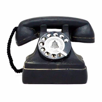Декоративные старые модели телефонов из черной смолы, домашний телефон в стиле ретро, винтажные украшения, домашние телефоны, антикварный телефон для декора комнат