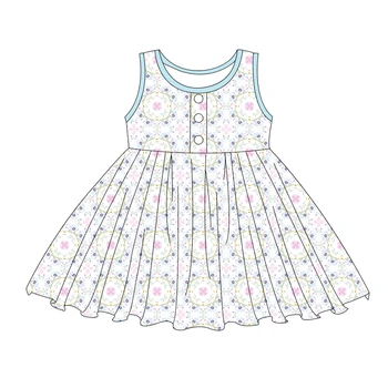 Новые комплекты летней одежды с классическим рисунком для новорожденных девочек, платье без рукавов, Бутик детской одежды