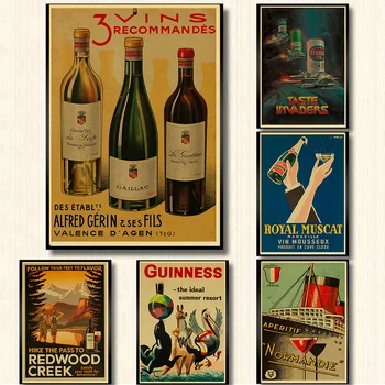 Виски, Бельгийское пиво, плакат из ретро-Крафт-бумаги, винтажная рекламная наклейка на стену, декор для бара, картины для домашнего искусства, Подарочная живопись