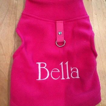 Персонализированный свитер для собак с вышивкой, ярко-розовый, одежда для собак с индивидуальным названием, Меховой детский свитер, Подарки для щенков, Одежда для домашних животных