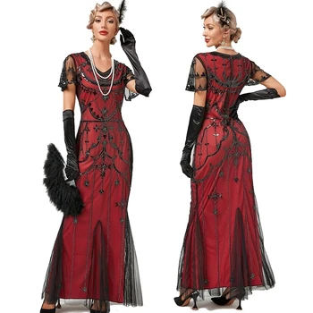 Новое женское вечернее платье 2023 года в стиле ретро 1920-х годов, роскошное платье с блестками, расшитое бисером и кисточками, длинное платье для банкета и коктейля