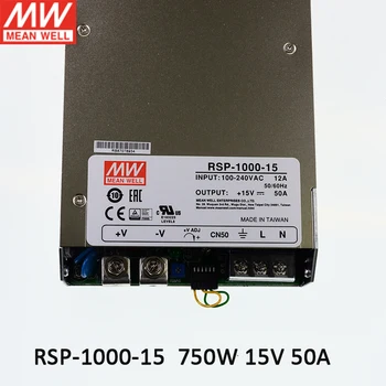 RSP-1000-15 Источник питания с коммутацией MEAN WELL от 110 В/220 В переменного тока до 15 В постоянного тока 50A Трансформатор мощностью 750 Вт программируемый источник питания параллельно