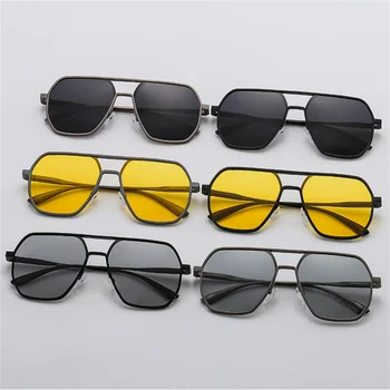 Очки дневного и ночного видения, Алюминиево-магниевые поляризованные солнцезащитные очки, Модные Мужские Женские очки с защитой от UV400, очки для вождения