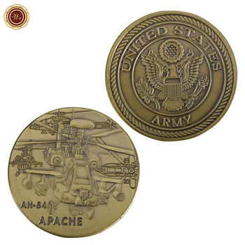 Жетон вертолета AH-64 APACHE Армии США, новинка, монета American military challenge, латунный сувенир на заказ, подарок для коллекции