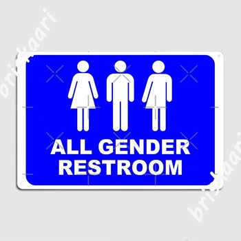 Плакат в туалете для всех полов, металлическая табличка, бляшки для создания клубной вечеринки в гостиной, жестяной знак, плакат