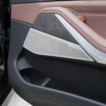 4 Шт Наклейка для украшения динамика двери автомобиля, Защитная крышка салона из нержавеющей стали, Аксессуары для BMW X5 G05 2018-2022