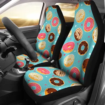 Чехол для сиденья с рисунком пончика, Комплект чехлов для автомобильных сидений, 2 шт., Автомобильные аксессуары, автомобильные коврики