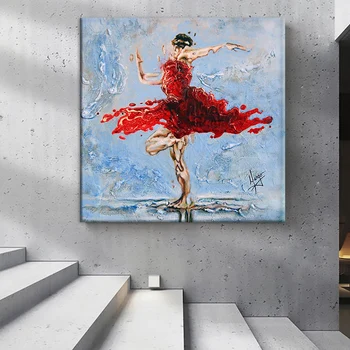 Аннотация стены искусства шикарная девушка танцует холст плакат живопись плакаты и принты современная картина гостиная домашний декор рисунок 