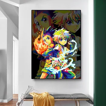 Японское аниме Hunter X Hunter Холст Плакаты и принты Настенное искусство Декоративная живопись для современного домашнего декора гостиной без рамки