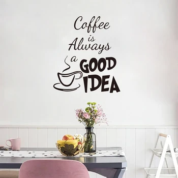 DIY Art Wall Stickers Кофе - хорошая идея для украшения дома, Гостиной, кухни, Кафе, Кофейни, Чашки