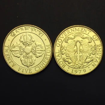 Бутанская монета в 25 четрумов, коллекционные монеты, 1 шт., невалютные монеты KM # 47a 1979 UNC