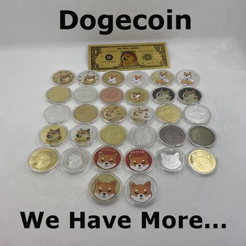 Красивые WOW Позолоченные памятные монеты Dogecoin С милым Рисунком Собаки Коллекция сувениров для собак Подарки
