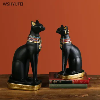 Креативные украшения для черной кошки Египетский Орнамент для Бога Кошки Изделия из смолы Аксессуары для украшения дома Скульптура животных мебель