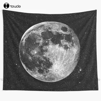 Полная Луна Космос Астрономия Звезды Лунный гобелен Прохладный настенный гобелен Одеяло Гобелен Покрывало для спальни Украшение стен Покрытие