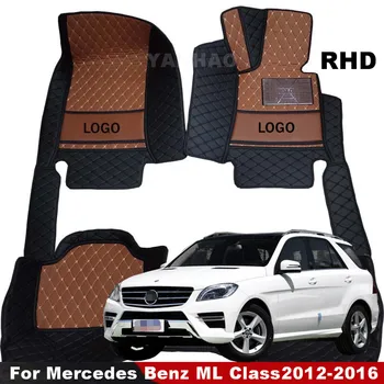 RHD Пользовательские Автомобильные Коврики Для Mercedes Benz M ML Class W166 2012 2013 2014 2015 2016 Водонепроницаемый Ковер Автомобильные Коврики Аксессуары