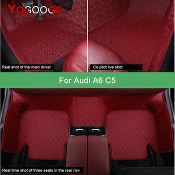 Автомобильные коврики YOGOOGE для Audi A6 C5 1997-2005 годов выпуска, роскошные автоаксессуары, ковер для ног