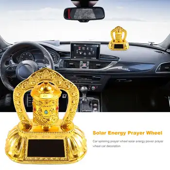 Молитвенное колесо солнечной энергии, вращающееся Молитвенное колесо автомобиля Солнечная энергия Тибетского буддийского молитвенного колеса Украшение автомобиля
