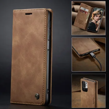 Магнитный кошелек, кожаный флип-чехол для Poco M3 Pro, бизнес-книжка в стиле Ретро, магнитная обложка
