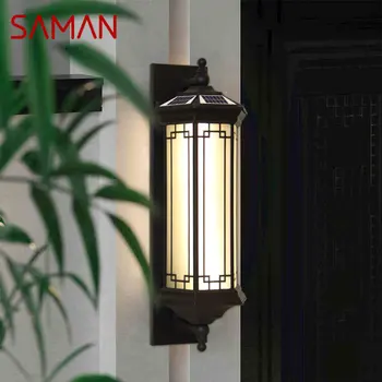 Солнечный настенный светильник SAMAN, современные уличные бра, светодиодные водонепроницаемые IP65 для дома, виллы, балкона, двора