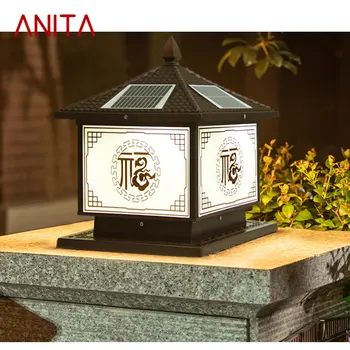 Наружные солнечные фонари ANITA, старинные китайские фонари на столбах, светодиодные водонепроницаемые IP65 для дома, виллы, двора, сада