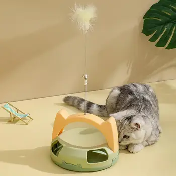 Отличный котенок, игрушка-палочка из кошачьих перьев, вертушка для домашних животных, мяч, удочка-дразнилка для кошек, привлекательная игра.