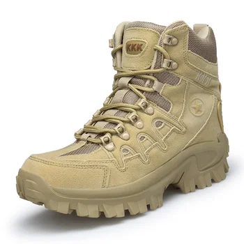 Мужские Военные Тактические ботинки, Армейские ботинки, Мужские Военные ботинки С боковой молнией, Мужские Противоскользящие Ботильоны, Рабочая Защитная Обувь, Походная обувь