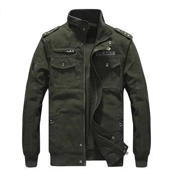 Военная армейская куртка-бомбер, мужские весенне-осенние куртки пилотов, мужская хлопковая мужская куртка с несколькими карманами, Плюс размер M-6XL