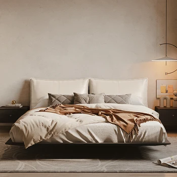 Итальянская минималистичная плавающая кровать, дизайн 