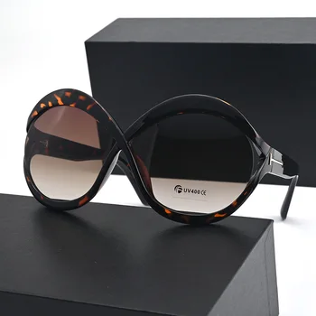 Женские солнцезащитные очки Zerosun Leopard, Элегантные Солнцезащитные очки для женщин, Солнцезащитные очки с антибликовым покрытием, черные, коричневые Модные Большие линзы