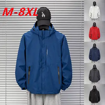 M-8XL Весенне-осенняя пара, уличная куртка, Ветрозащитная, водонепроницаемая, негабаритная, свободная куртка, ветровка для пеших прогулок, альпинизма