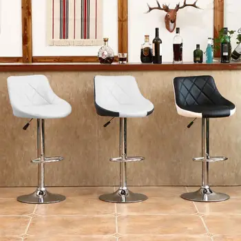 Кресла для отдыха, барный стул, барный стул из искусственной кожи, поворотный стул с регулируемой высотой, мебель для отдыха, офис, кухня, спинка стула, HY