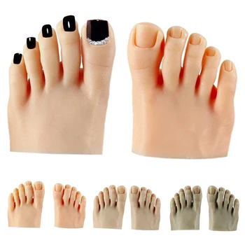 Sdotter, 1 шт., манекен для тренировки ногтей на ногах с накладными пальцами для тренировки педикюра, дисплей для ногтей, силиконовый режим для тренировки ногтей на ногах