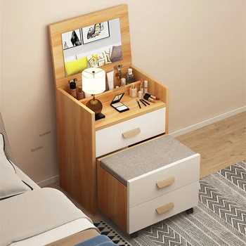 Комод из скандинавского дерева, туалетный столик для спальни, Складной шкаф для хранения, комод, современный простой туалетный столик-раскладушка, столики для макияжа