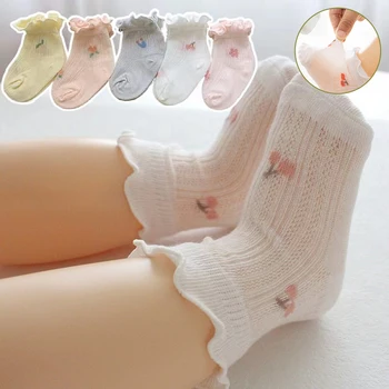 Новые Носки Для Новорожденных, Летние Тонкие Сетчатые Дышащие Детские Короткие Носки для Детей 0-5 Лет, Мягкие Хлопковые Повседневные Детские Носки