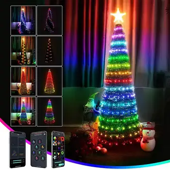 Светодиодные гирлянды для рождественской елки USB с дистанционным управлением Smart Bluetooth App, Рождественский декор для дома, гирлянда Fairy Lights