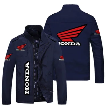 НОВЫЕ весенние и осенние мужские куртки с логотипом HONDA с популярным принтом, повседневная модная свободная байкерская куртка, мужская уличная бейсбольная форма