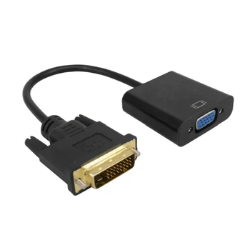 Адаптер DVI-D-VGA 1080P 24 + 1 25-контактный штекерный кабель 15-контактный штекерный кабель-конвертер для карты дисплея ПК