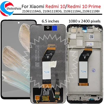 Оригинальный Для Xiaomi Redmi 10 ЖК-дисплей с Рамкой 21061119AG Сенсорная панель Дигитайзер Экрана Для Redmi 10 Prime LCD 21061119BI