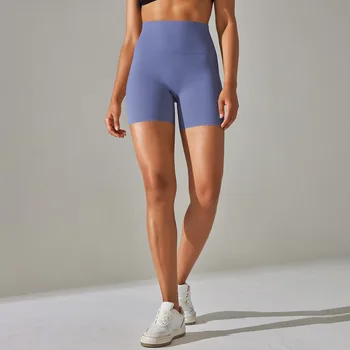 Женские Летние шорты для спортзала, бесшовные нейлоновые леггинсы, Эластичные спортивные леггинсы для фитнеса, короткие брюки для велоспорта с высокой талией