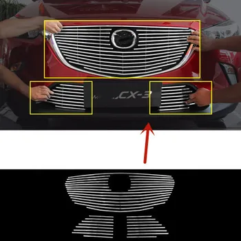 Для Mazda CX-3 2017-2019 Высококачественная решетка переднего бампера из алюминиевого сплава, решетка воздухозаборника, защита от насекомых, автомобильные аксессуары