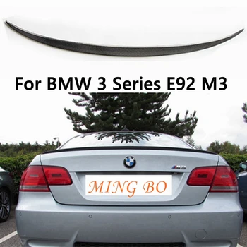 Для BMW 3 серии E92 & E92 M3 Coupe M Style Задний спойлер из углеродного волокна Крыло багажника 2005-2013 FRP Кованый карбон