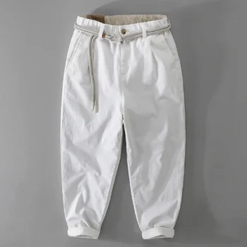 Модные мужские брюки-карго Amekaji, Универсальные повседневные тяжелые однотонные минималистичные рабочие брюки в американском стиле Harun Pants