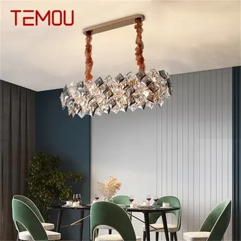 Подвесной светильник TEMOU в постмодернистском стиле, Роскошный Хрустальный Креативный светодиодный светильник для домашней столовой Гостиной