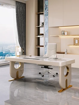 Итальянский легкий роскошный стол из каменной плиты, современный простой офисный стол, компьютерный стол, один небольшой домашний стол