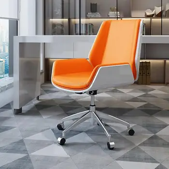 Офисное кресло Удобное сидячее конференц-кресло с подъемной обучающей спинкой из воловьей кожи Простое современное кресло для домашнего компьютера для учебы