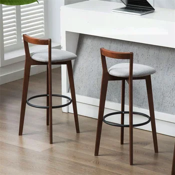Барный стул из массива дерева в скандинавском стиле, простые барные стулья для гостиной, Ресторанная кухня, Банкетная мебель для дома с высокой спинкой, WZ