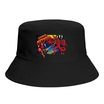 Летние шляпы-ведра Super Metroid Box Art для женщин и мужчин, Super Smash Bros Ultimate Game, Уличная складная рыболовная шляпа-боб, Солнцезащитная кепка
