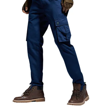 Мужские прямые хлопчатобумажные мешковатые брюки с несколькими мешками, мужской армейский комбинезон с несколькими карманами, спортивные износостойкие военные брюки-карго